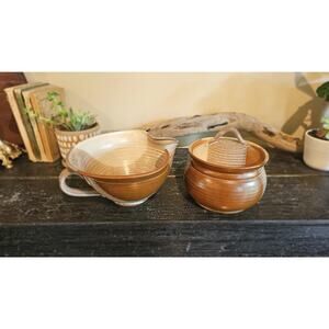 Set Of Two Hand Thrown Studio B Pottery Serving Dishes